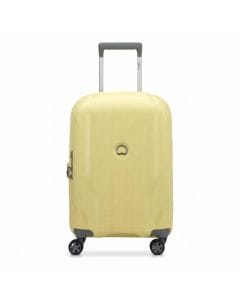 Delsey Clavel 55cm Expandable Cabin Suitcase - 4-Wheel Spinner Hardshell Carry-On Trolley | Pale Yellow