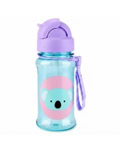 Skip Hop Zoo Koala Tritan Renew Straw Bottle 355ml, Straw Flips Down To Seal Closed And Stay Clean, Handy Grab Strap, Dishwasher Safe - Multicolour