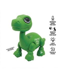 Lexibook Power Dino Mini Robot Toy - Interactive Dinosaur with Voice Repeat, Light & Sound Effects