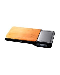Sencor Kitchen Scale, Scale With Real Bamboo Cutting Board, 4 Sensors For Higher Weighing Accuracy - Black - SKS 6700BK