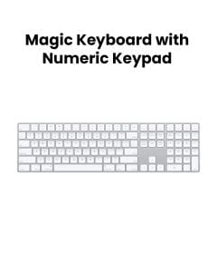 Apple Magic Keyboard With Numeric Keypad, Wireless, Lightning Port, Bluetooth, Unique Scissor Mechanism - Silver - MQ052
