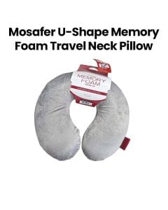 Mosafer U-Shape Memory Foam Travel Neck Pillow - Grey | JZT458