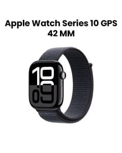 Apple Watch Series 10 GPS 42mm, Always-On Retina Display, Water Resistant - Jet Black Aluminum Case With Ink Sport Loop