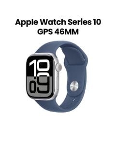 Apple Watch Series 10 GPS 46mm Silver Aluminium Case with Denim Sport Band - M/L | MWWM3QA/A