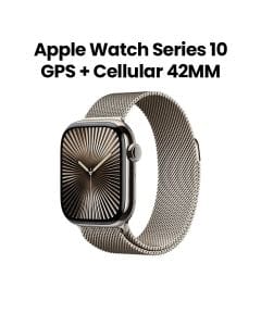 Apple Watch Series 10 GPS + Cellular 42mm, Cellular Connectivity, Advanced Health Insights - Natural Titanium Case With Natural Milanese Loop