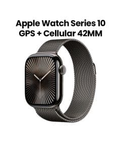 Apple Watch Series 10 GPS + Cellular 42mm, Cellular Connectivity, Advanced Health Insights - Slate Titanium Case With Slate Milanese Loop