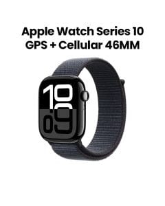 Apple Watch Series 10 GPS + Cellular 46mm Jet Black Aluminium Case with Ink Sport Loop | MWY53QA/A