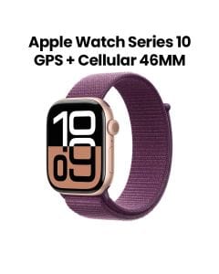 Apple Watch Series 10 GPS + Cellular 46mm Rose Gold Aluminium Case with Plum Sport Loop | MWY83QA/A