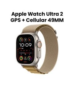 Apple Watch Ultra 2 GPS + Cellular 49mm Natural Titanium Case with Tan Alpine Loop - Large | MX4H3QA/A