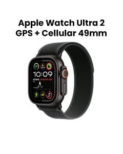Apple Watch Ultra 2 GPS + Cellular S/M 49mm, Seamless iOS Integration And Everyday Wear, Water Resistance - Black Titanium Case With Black Trail Loop