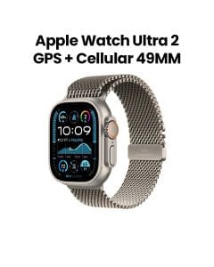 Apple Watch Ultra 2 GPS + Cellular 49mm Natural Titanium Case with Natural Titanium Milanese Loop - M | MX5R3QA/A
