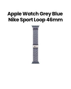 Apple Nike Sport Loop 46mm, Long-Lasting Performance, Smooth Finish Design, Comfortable Fit and Premium Style - Gray/Blue - MXU13ZM/A