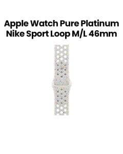 Apple Nike Sport Band M/L 46mm, Long-Lasting Performance, Smooth Finish Design, Comfortable Fit, Easy To Install - Pure Platinum - MYL53ZM/A
