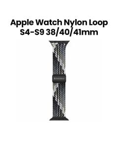 SwitchEasy Candy Braided Nylon Watch Loop with Magnetic Lock for Apple Watch Series 4-Series 9 38/40/41mm Black/Gray | SAW341237BY24