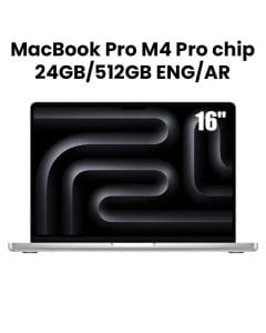 Apple MacBook Pro 24GB RAM 512GB SSD 16 Inch, English And Arabic Keyboard, M4 Pro Chip, Liquid Retina XDR Display - Silver - MX2T3AB/A