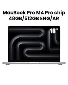 Apple MacBook Pro 48GB RAM 512GB SSD 16 Inch, English And Arabic Keyboard, M4 Pro Chip, Liquid Retina XDR Display - Silver - MX2U3AB/A
