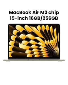 Apple MacBook Air 16GB RAM 256GB SSD 15 Inch, M3 Chip, 8-Core CPU And 10-Core GPU, Liquid Retina Display - Starlight - MC9F4ZS/A