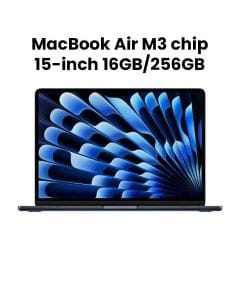 Apple MacBook Air 16GB RAM 256GB SSD 15 Inch, M3 Chip, 8-Core CPU And 10-Core GPU, Liquid Retina Display - Midnight - MC9G4ZS/A
