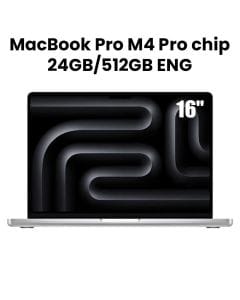 Apple MacBook Pro 24GB RAM 512GB SSD 16 Inch, English And Arabic Keyboard, M4 Pro Chip, Liquid Retina XDR Display - Silver - MX2T3ZS/A