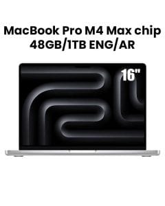 Apple MacBook Pro 48GB RAM 1TB SSD 16 Inch, English And Arabic Keyboard, M4 Pro Max Chip, Liquid Retina XDR Display - Silver - MX2W3AB/A