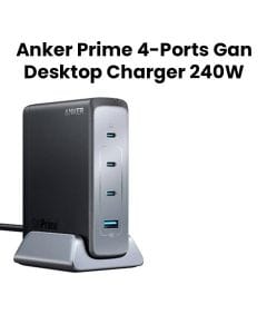 Anker Prime 240W GaN Desktop Charger (4 Ports) - Black | A2342211