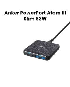Anker PowerPort Atom III Slim 4-Port 63W 2PD + 2 IQ Charger - Black | A2046K11