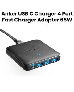 Anker PowerPort Atom III Slim 4-Port 65W PD + 3 IQ Charger - Black | A2045K11