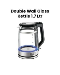 Black+Decker Glass Kettle 1.7L Double Wall - Black | GK220-B5