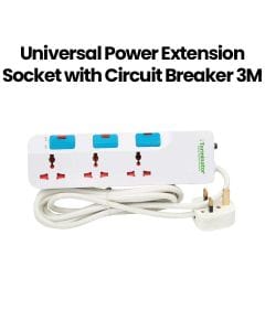 Terminator Universal Power Extension Socket with Circuit Breaker 3M White | TPB-813