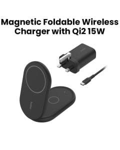 BELKIN BoostCharge 2-in-1 Wireless Charging Stand with Magnetic Qi2 15W - Black | WIZ028MYBK