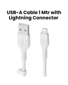 BELKIN Ultra Soft Silicone USB-A to Lightning Cable - 1M White | CAA008BT1MWH