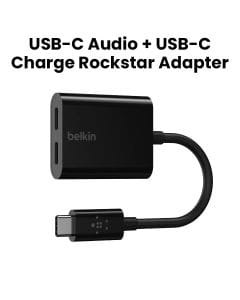 BELKIN USB-C Audio + USB-C Charge Rockstar Adapter - Black | F7U081BTBLK
