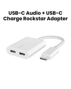 BELKIN USB-C Audio + USB-C Charge Rockstar Adapter - White | F7U081BTWH