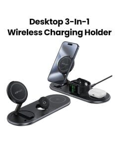 Acefast Qi2 Desktop 3-in-1 Wireless Charging Holder - Black | E19