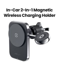 Acefast In-Car 2-in-1 Magnetic Wireless Charging Holder - Black | D18