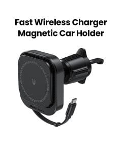 Acefast Magnetic Wireless Charging Car Holder with Retractable Cable for Air Vent - Black | D32
