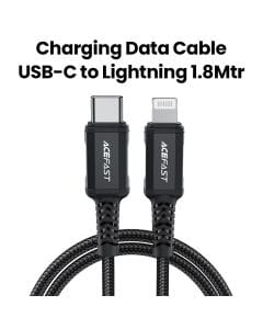 Acefast USB-C to Lightning Aluminum Alloy Charging Data Cable (1.8M) - Black | C4-01