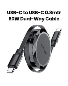 Acefast USB-C to USB-C Dual Retraction Charging Data Cable - Black | C13-03