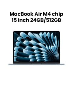 Apple 15-inch MacBook Air: Apple M4 chip with 10-core CPU and 10-core GPU, 24GB, 512GB SSD - Sky Blue |MC7D4AB/A