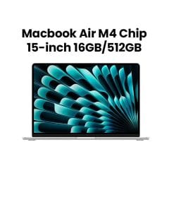 Apple MacBook Air 15-inch M4 Chip 10-Core CPU 10-Core GPU, 16GB, 512GB SSD - Silver |MW1H3ZS/A