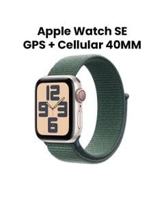 Apple Watch SE GPS + Cellular 40mm Starlight Aluminium Case with Lake Green Sport Loop | MXGH3QA/A