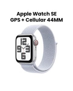 Apple Watch SE GPS + Cellular 44mm Silver Aluminium Case with Blue Cloud Sport Loop | MXGR3QA/A