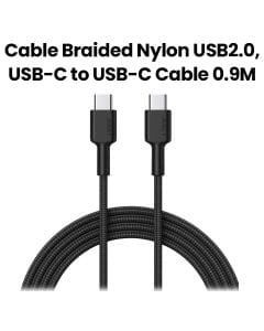 Aukey BK Braided Nylon USB 2.0, USB-C to USB-C Cable (0.9m) -Black |CB-CD45 BK