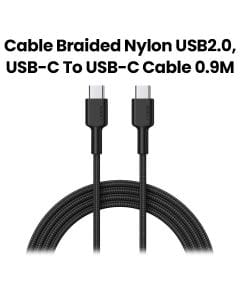 Aukey Braided Nylon USB 2.0, USB-C to USB-C Cable (0.9m) -Black |CB-CD45