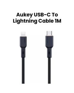 Aukey 1M Silicone USB C to Lightning Cable - Black |CB-SCL1-BK