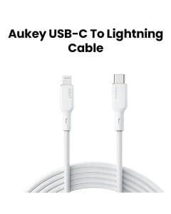 Aukey 1M Silicone USB C to Lightning Cable - White |CB-SCL1-WH