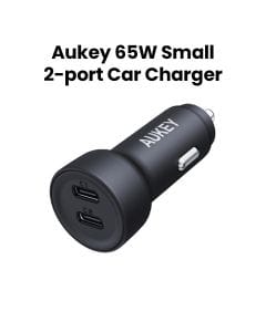 Aukey 65W Small 2-Port Car Charger (C+C Port) - Black|CC-Y23-BK