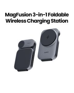 Aukey Foldable 3-in-1 Magnetic Wireless Charger - Gray |LC-MC312-GY