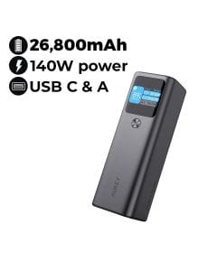 Aukey 26800mAh Power Bank with 140W PD - Gray |PB-Y45-GY