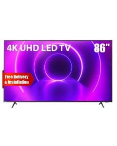 Philips 86" 4K UHD LED Android TV with HDR, Ambilight, Dolby Atmos, and HDMI 4 | 86PUT8265/56